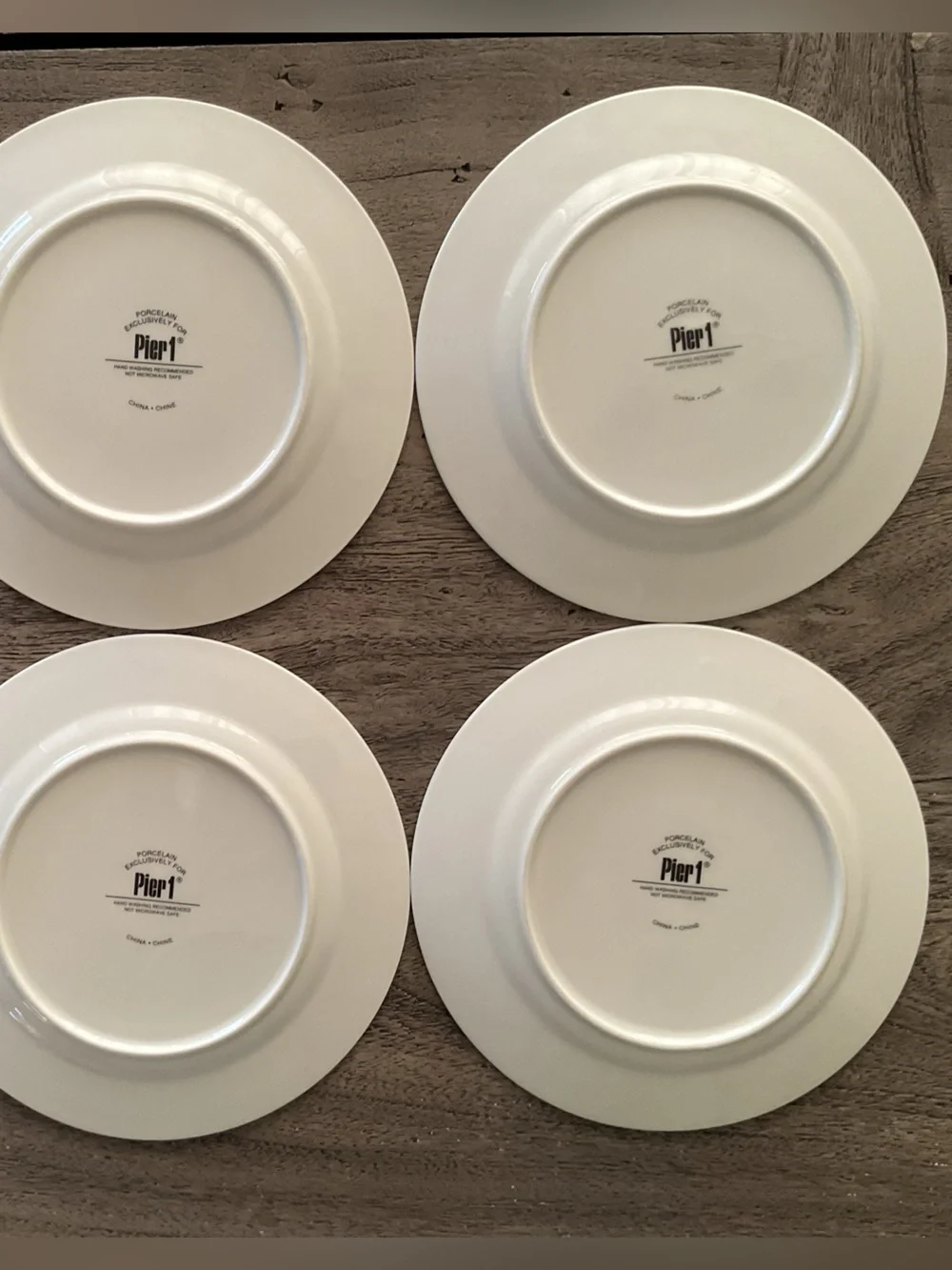 Pier 1 Vintage 1990 Martini Theme Appetizer/Canape Porcelain Plates Set of 4